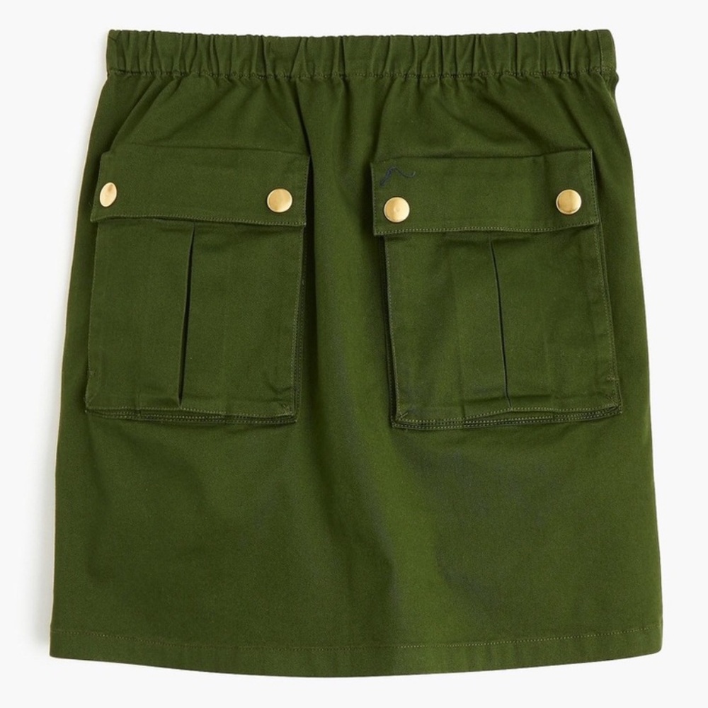 J. Crew Pull On Mini Skirt Patch Pockets Green XS In New Condition